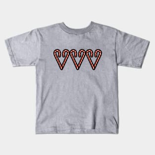 Christmas Candy Cane Hearts Kids T-Shirt